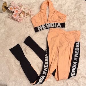 Nebbia Peach and Black Sports Set